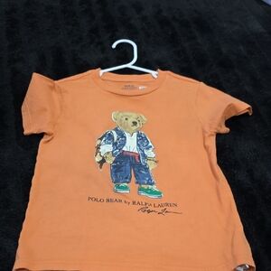 Ralph Lauren Kids Orange Polo Bear T-Shirt